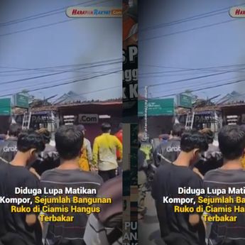 VIDEO: Ngeri! Kebakaran Hanguskan 3 Ruko di Ciamis
