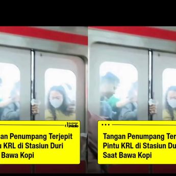 VIDEO: Tangan Penumpang Terjepit Pintu KRL di Stasiun Duri