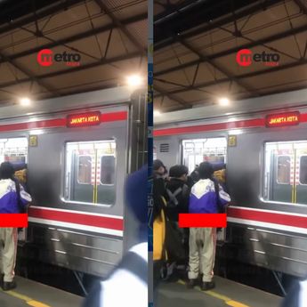 VIDEO: Detik-detik Penumpang Jatuh ke Bawah Peron Saat Berebut Naik KRL
