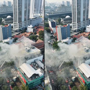 VIDEO: Kebakaran Hantam Gedung di Cikini