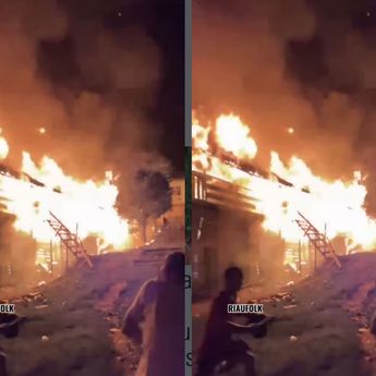 VIDEO: Pondok Pesantren Syekh Burhanuddin Riau Kebakaran Hebat