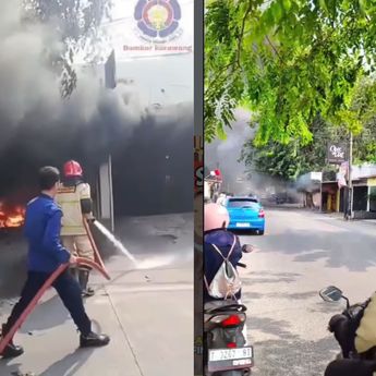 VIDEO: Toko Helm di Karawang Ludes Terbakar, Rugi Ratusan Juta Rupiah