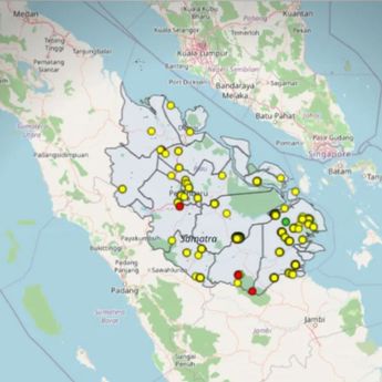 BMKG Catat 2.610 Titik Panas di Sumatera