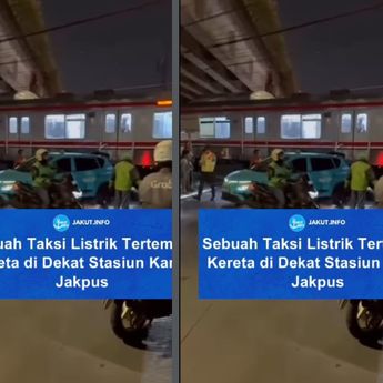 Lagi, Mobil Taksi Hijau Dihantam KRL Sampai Ringsek