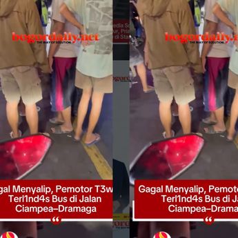 VIDEO: Nahas Pemotor Tewas Ditabrak Bus di Bogor