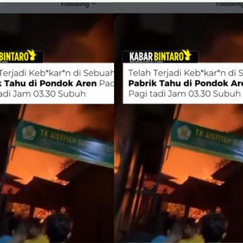 Pabrik Tahu di Pondok Aren Ludes Terbakar