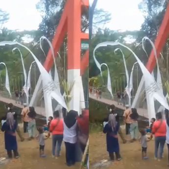Jembatan di Pangandaran Ambruk Saat Dilalui Rombongan Bupati
