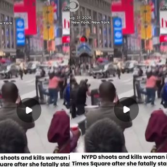 VIDEO: Geger Wanita Todongkan Pisau di Tengah Kota Times Square New York, Berakhir Ditembak Polisi