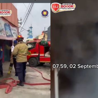 VIDEO: Toko Kue di Bogor Kebakaran Hebat Jadi Tontonan Warga