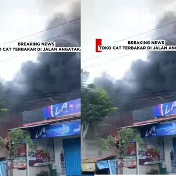 VIDEO: Toko Cat Terbesar di Badung Ludes Terbakar