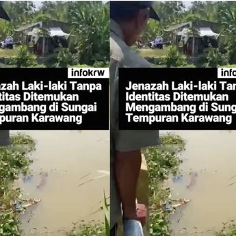 Jasad Pria Mengambang di Sungai Tempuran Karawang