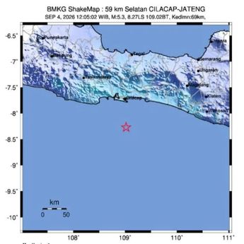 Gempa M5,3 Guncang Selatan Cilacap