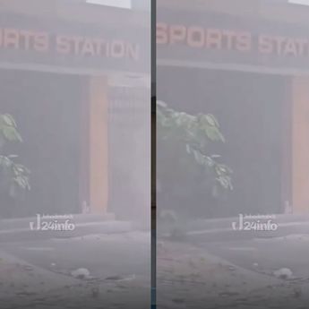 VIDEO: Ngeri! Asap Hitam Pekat Tiba-tiba Muncul di Kawasan Pertokoan Pasar Baru