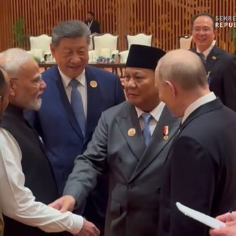Momen Akrab Prabowo Bersama PM Modi, Putin, dan Xi Jelang Pembukaan KTT BRICS