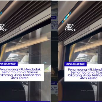 VIDEO: KRL di Cikarang Tiba-tiba Keluar Asap, Penumpang Berhamburan Keluar