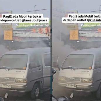 VIDEO: Mobil Terbakar di Beji Depok Pagi Hari