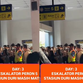 VIDEO: Gara-gara Eskalator Mati, Penumpang Menumpuk di Stasiun Duri