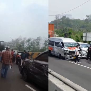 Kecelakaan Beruntun 10 Kendaraan di Tol Cipularang, Mobil Sampai Hancur