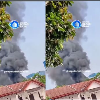 Kebakaran Hantam Gudang Wedding di Bekasi