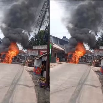 Mobil Terbakar di Mulyaharja Bogor, Api Merambat hingga Rumah Warga