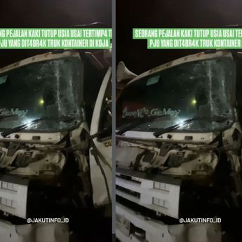 Pejalan Kaki Tewas Tertimpa Tiang Lampu Usai Dihantam Kontainer