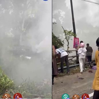 Usai Tabrak Pemotor, Mobil Bawa Satu Keluarga Terjun ke Jurang