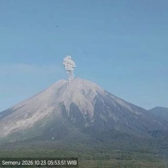Erupsi Enam Kali, Tinggi Letusan Semeru Capai 1,2 Kilometer