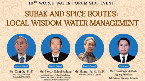 Harmoni Alam dan Budaya, Subak dan Jalur Rempah Diperkenalkan di World Water Forum 2024