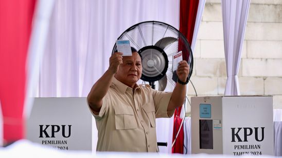 Prabowo Usai nyoblos: Yang Menang Harus Jadi Pemimpin, dan yang Kalah Harus Kerja Sama