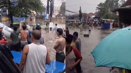 Banjir Rendam Jalan Sumatera dan Puri Bintaro Indah Usai Hujan Deras di Tangsel