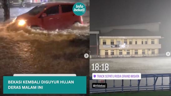 Banjir di Bekasi Kembali Terjadi Usai Hujan Deras Guyur Mustikajaya hingga Tambun