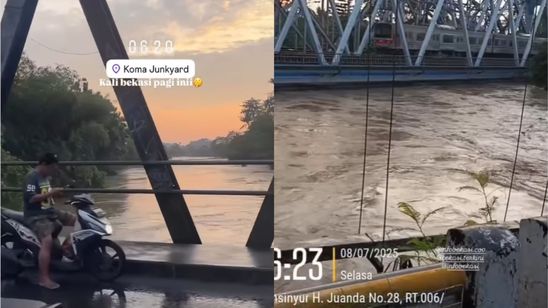 Debit Air Kali Bekasi Naik Signifikan hingga Sentuh Jembatan, Warga Diminta Waspada Banjir