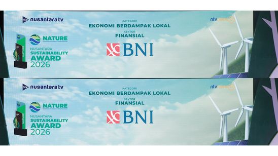 BNI Menangkan Penghargaan Nusantara Sustainability Award 2026 untuk Ekonomi Berdampak Lokal di Sektor Finansial