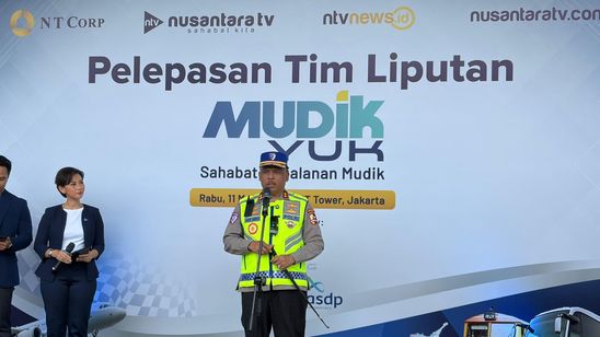 Kakorlantas Polri Irjen Agus Suryonugroho Lepas Tim Liputan Mudik Nusantara TV