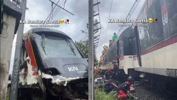 Kereta Bandara Soetta Tabrak Truk