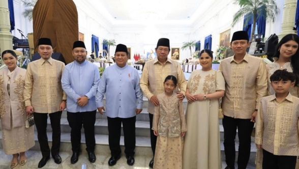 Presiden ke-6 SBY, Menko AHY dan keluarga hadiri undangan Open House Presiden Prabowo di Istana