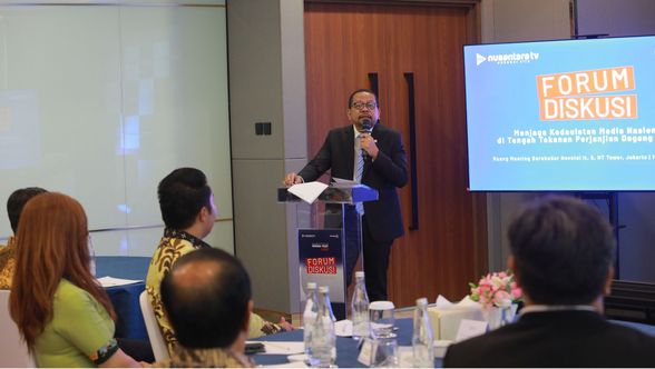 Kepala Staf Kepresidenan M Qodari Buka Acara Forum Diskusi soal Masa Depan Media di tengah Perjanjia