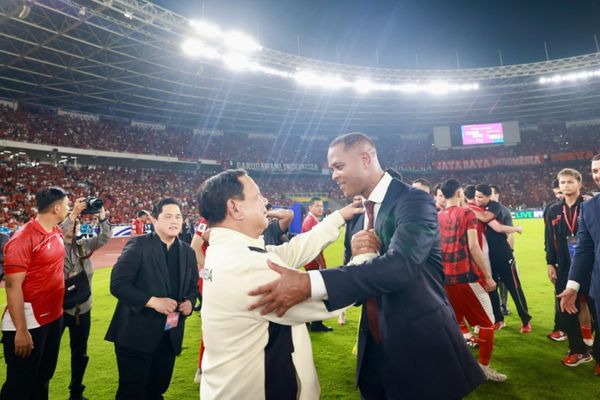 Prabowo Bersama Pemain Timnas Indonesia