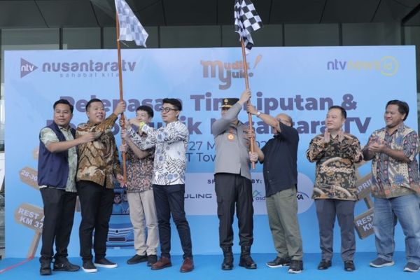 Acara pelepasan Tim Mudik Nusantara TV 2025 di NT Tower, Kayu Putih, Pulo Gadung, Jakarta Timur pada Kamis, 27 Maret 2025. (Foto: Dok/NTV)