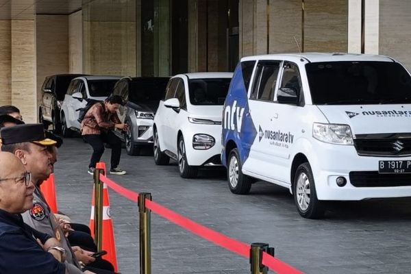 Nusantara TV melepas tim liputan "Mudik Yuk!" yang akan memantau arus mudik. (Foto: Dok/NTV)