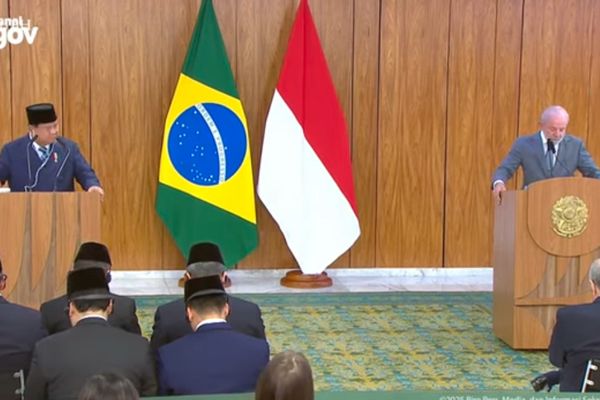 Presiden Prabowo Subianto dan Presiden Brazil Luiz Inácio Lula da Silva