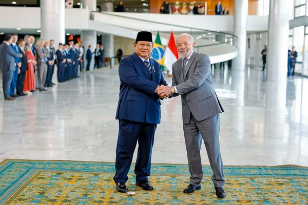 Presiden Prabowo Subianto dan Presiden Brazil Luiz Inácio Lula da Silva