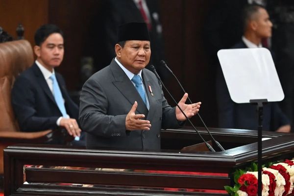 Presiden Prabowo saat pembacaan Nota Keuangan