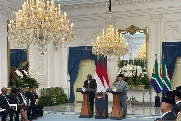 Presiden Prabowo dan Presiden Afrika Selatan di Istana Negara