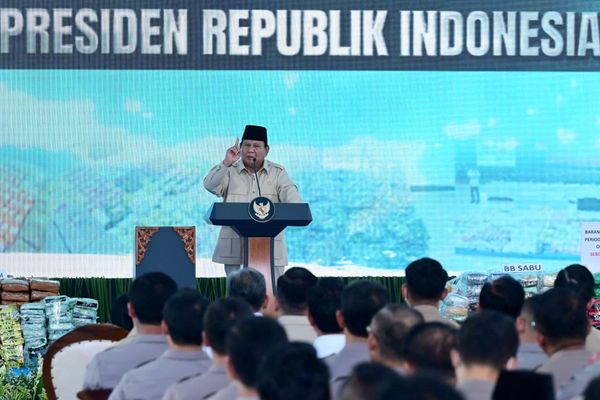 Presiden Prabowo Hadiri Pemusnahan Narkotika di Mabes Polri
