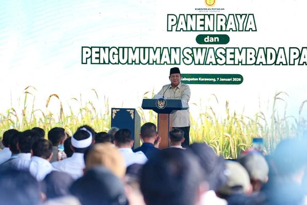 Presiden Prabowo saat Panen Raya dan Pengumuman Swasembada Pangan