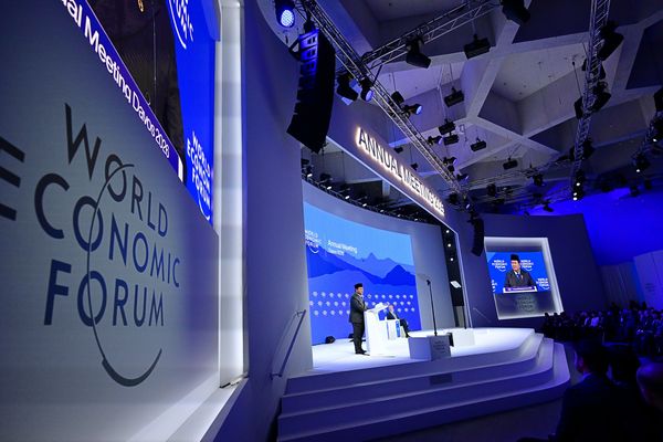 Presiden Prabowo saat pidato di WEF, Davos, Swiss