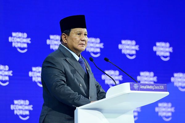 Presiden Prabowo saat pidato di WEF, Davos, Swiss