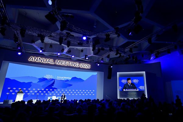 Presiden Prabowo saat pidato di WEF, Davos, Swiss