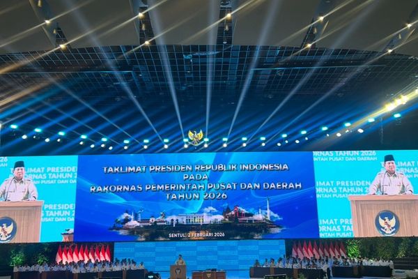 Prabowo Subianto di Rakornas Pemerintah Pusat dan Daerah